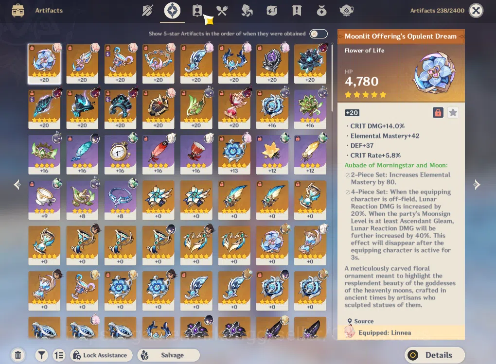 Genshin Impact Accounts ASIA|AR49|3Limited+3(*5Weapon)|Yelan,Lauma,Linnea, image 9