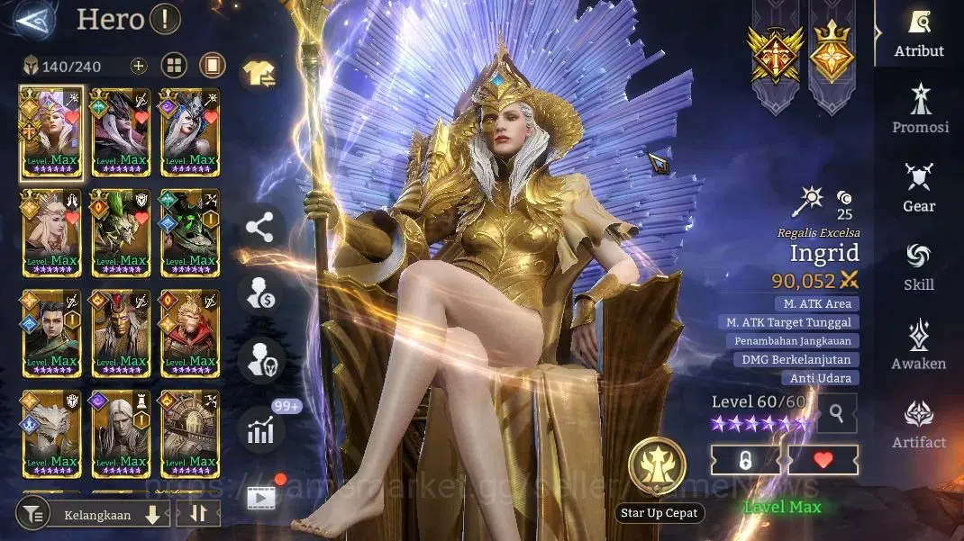 Watcher of Realms Accounts GLOBAL 60x|Lv62|3.35M Power|11 Lord[IngridA6,Arach image 8