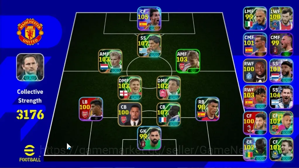 eFootball Accounts Legends & Iconic Players Android|Power 3176|7 Epic Lilian Thuram,Luis Suarez,Dennis Bergkamp,Mark van 1