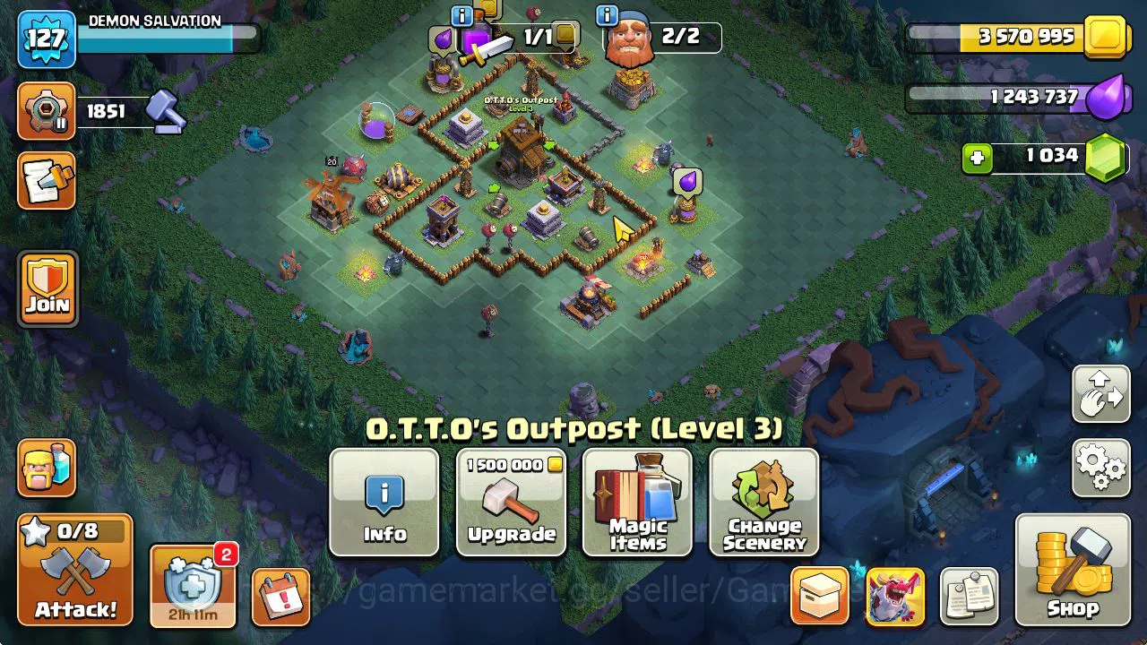 Clash of Clans Accounts Mid-Tier TH 14 - BH 9|Limited Skin|LV 127|HH 7|BK 67,AQ 70,GW 50,MP 49,RC 25 +1K Gem|CN OFF|Protect 12
