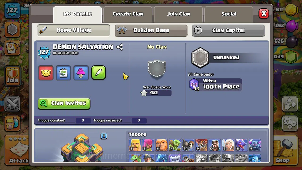 Clash of Clans Accounts Mid-Tier TH 14 - BH 9|Limited Skin|LV 127|HH 7|BK 67,AQ 70,GW 50,MP 49,RC 25 +1K Gem|CN OFF|Protect 3