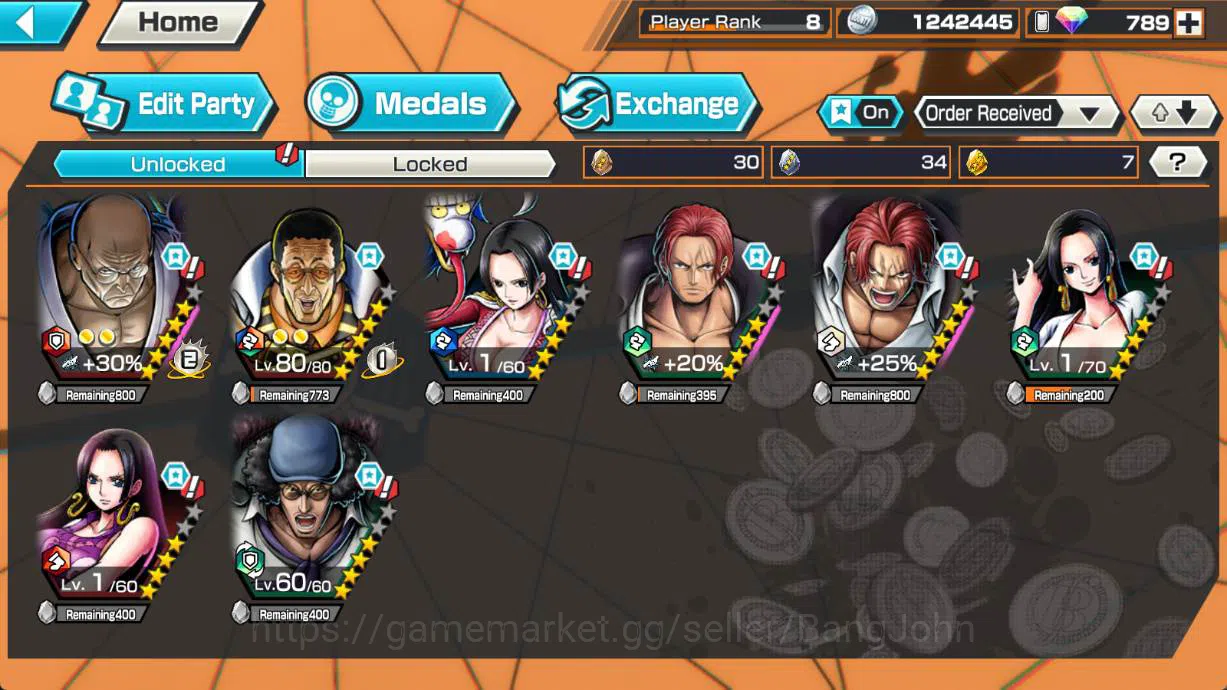 One Piece Bounty Rush Accounts GLOBAL | EX 5 | ST Ethanbaron, Borsalino, Kuja Han image 2