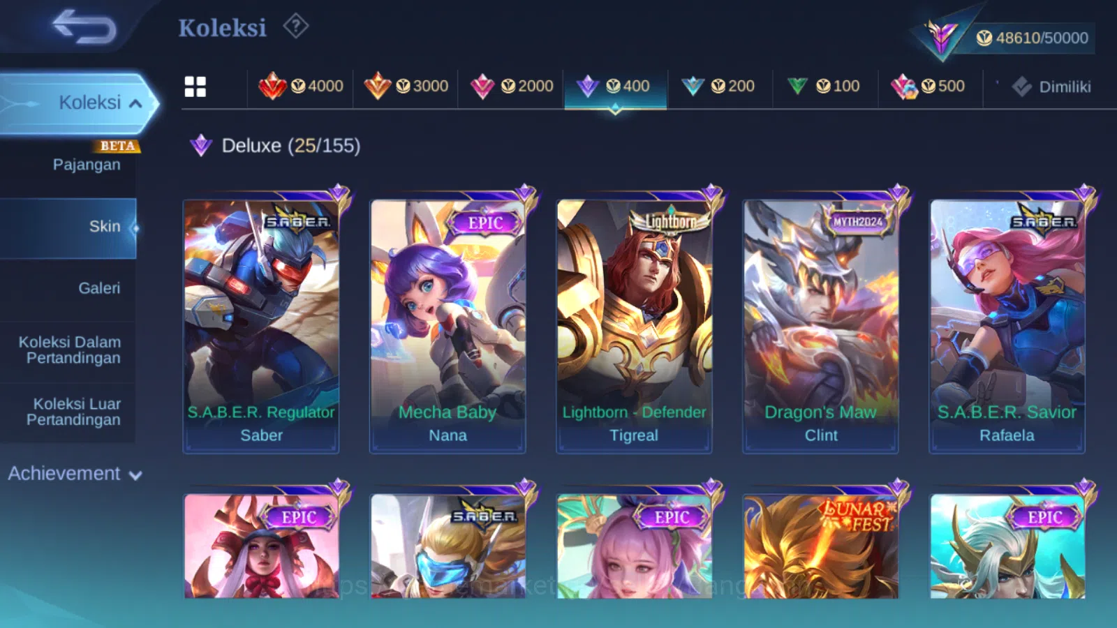 Mobile Legends: Bang Bang Accounts Others Hero 107 | skin 186 | kof karina | transformers roger | prime claude | cc natalia 12