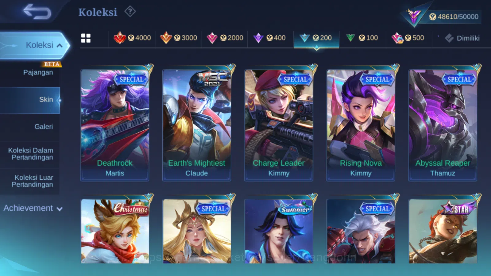Mobile Legends: Bang Bang Accounts Others Hero 107 | skin 186 | kof karina | transformers roger | prime claude | cc natalia 17