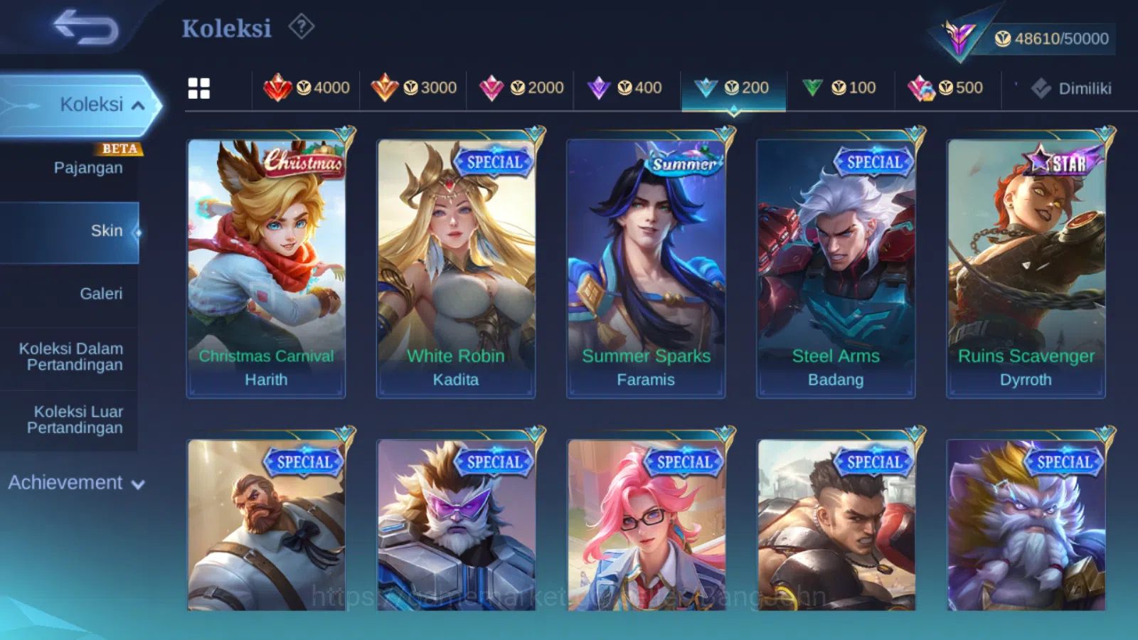 Mobile Legends: Bang Bang Accounts Others Hero 107 | skin 186 | kof karina | transformers roger | prime claude | cc natalia 18