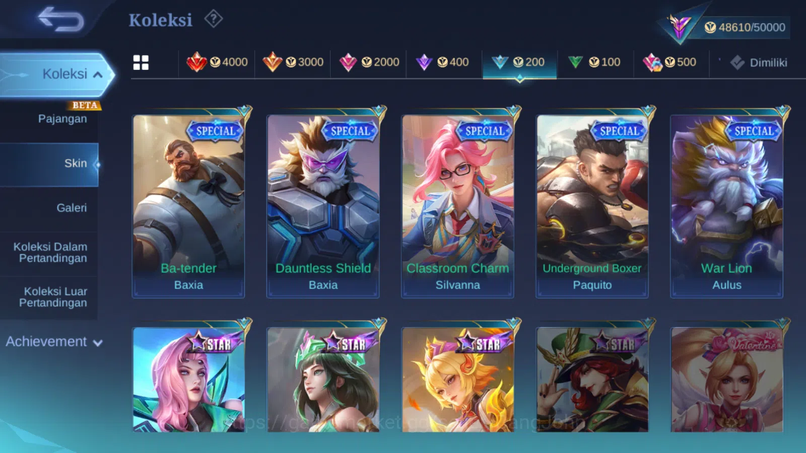 Mobile Legends: Bang Bang Accounts Others Hero 107 | skin 186 | kof karina | transformers roger | prime claude | cc natalia 19