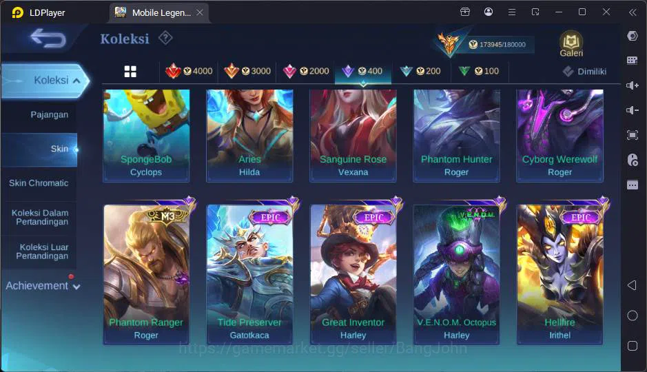 Mobile Legends: Bang Bang Accounts GLOBAL|Hero |Skin 511|Lgn Gusion+Lunox,Kof Chou,Na image 17