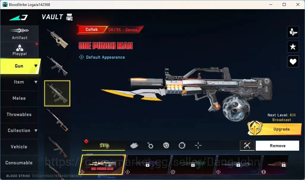 Blood Strike Accounts Collab Skin ASIA | 1 OPM Gun: OBZ95-Genos|Collab OPM Loot Crate & Sedan| 1 Epic Name Changing 3