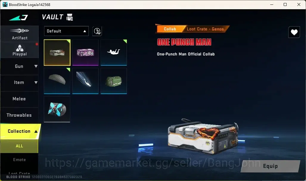 Blood Strike Accounts Collab Skin ASIA | 1 OPM Gun: OBZ95-Genos|Collab OPM Loot Crate & Sedan| 1 Epic Name Changing 5