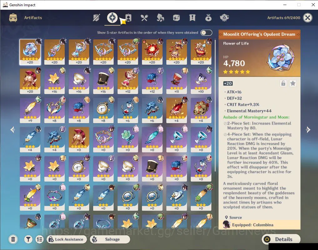 Genshin Impact Accounts ASIA|AR 45|2 Limited| Columbina,HuTao [Keqing,Mona image 5