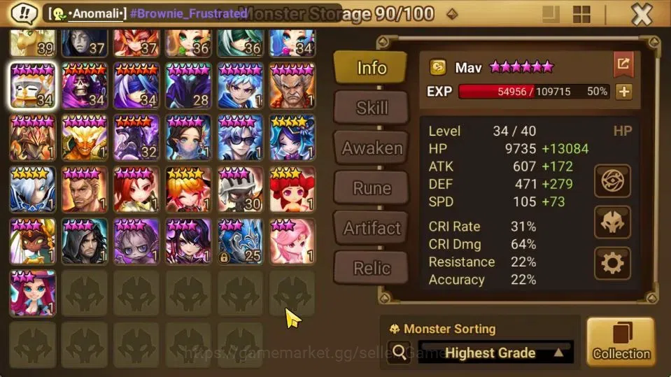 Summoners War: Sky Arena Accounts GLOBAL Lv100|2 LD[Tanjiro Light,Veronica]|56 +NB5[ image 14