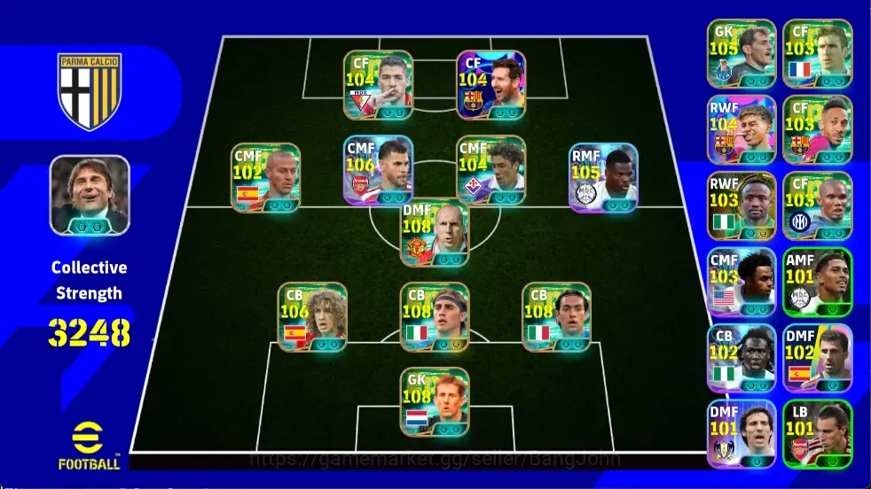 eFootball Accounts Legends & Iconic Players Mobile |PW 3248|Epic Barca LionelMessi + LamineYamal,Epic Suarez Cannavaro Puyol 1