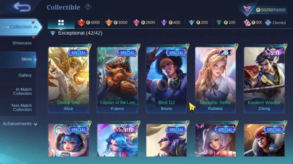 Mobile Legends: Bang Bang Accounts Hero 106|High Immo 111|Skin 204|CC[Nata],KOF[Karin image 11