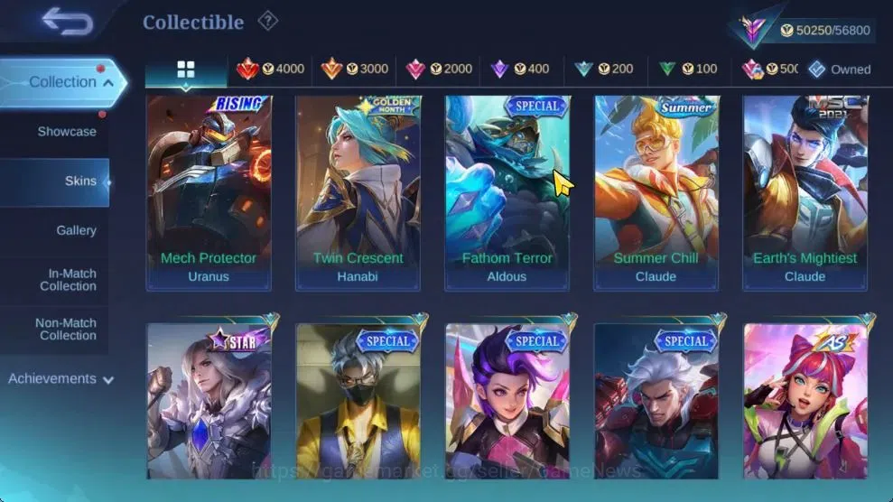 Mobile Legends: Bang Bang Accounts Hero 106|High Immo 111|Skin 204|CC[Nata],KOF[Karin image 13