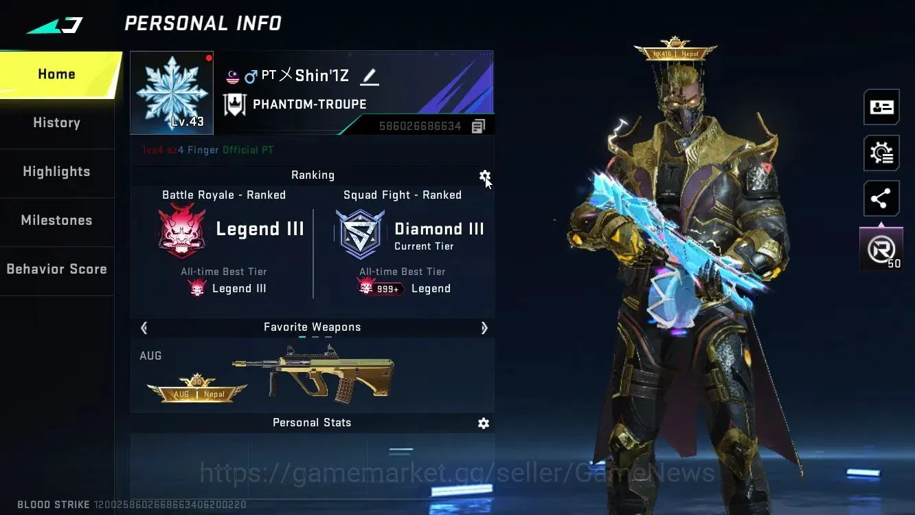Blood Strike Accounts Asia|ETERNAL[DEagle-Scorpius]|Collab TOKREV[JACK-T image 3
