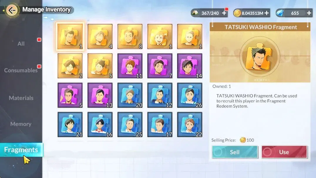 HAIKYU!! FLY HIGH Accounts SEA Lv54|4 SP [(Tsukishima,Bokuto,Hinata)+Memo,Nis image 10