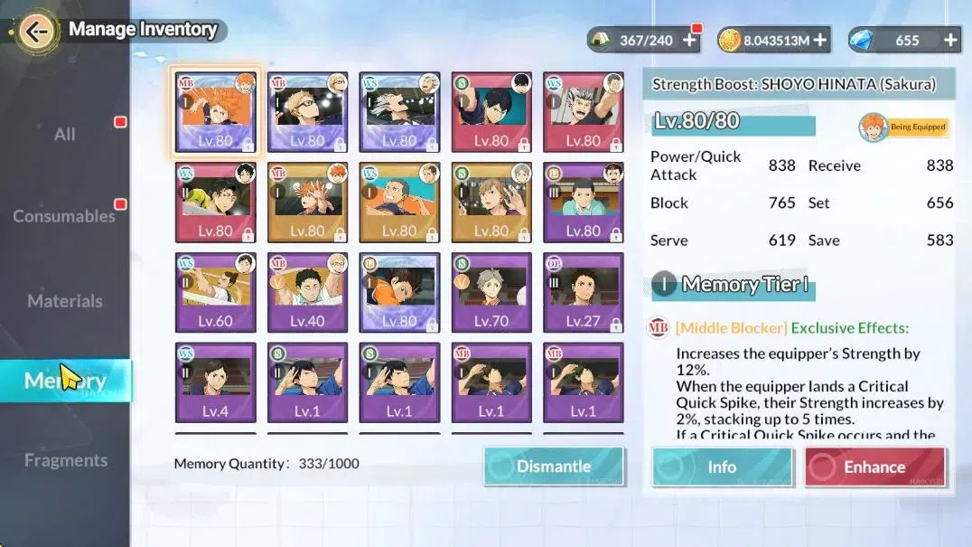 HAIKYU!! FLY HIGH Accounts SEA Lv54|4 SP [(Tsukishima,Bokuto,Hinata)+Memo,Nis image 5