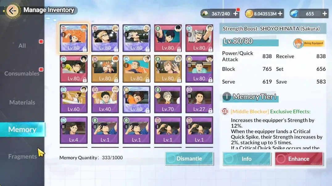 HAIKYU!! FLY HIGH Accounts SEA Lv54|4 SP [(Tsukishima,Bokuto,Hinata)+Memo,Nis image 9