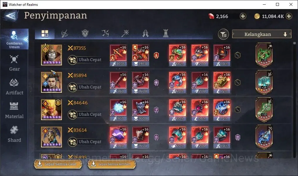 Watcher of Realms Accounts Global 60x|Lv 60|2,8M Power|5 Lord[Prateus,Torodor image 14