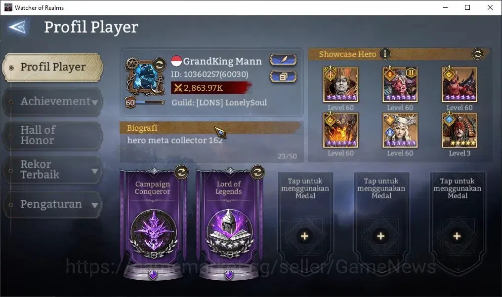 Watcher of Realms Accounts Global 60x|Lv 60|2,8M Power|5 Lord[Prateus,Torodor image 2