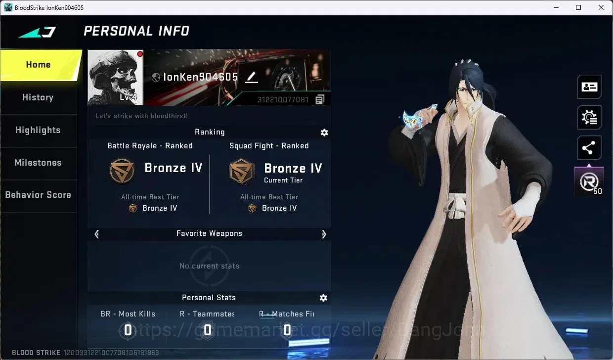 Blood Strike Accounts ASIA | ULTRA MELEE: Talon Knife | EVA MCX | BLEACH image 1