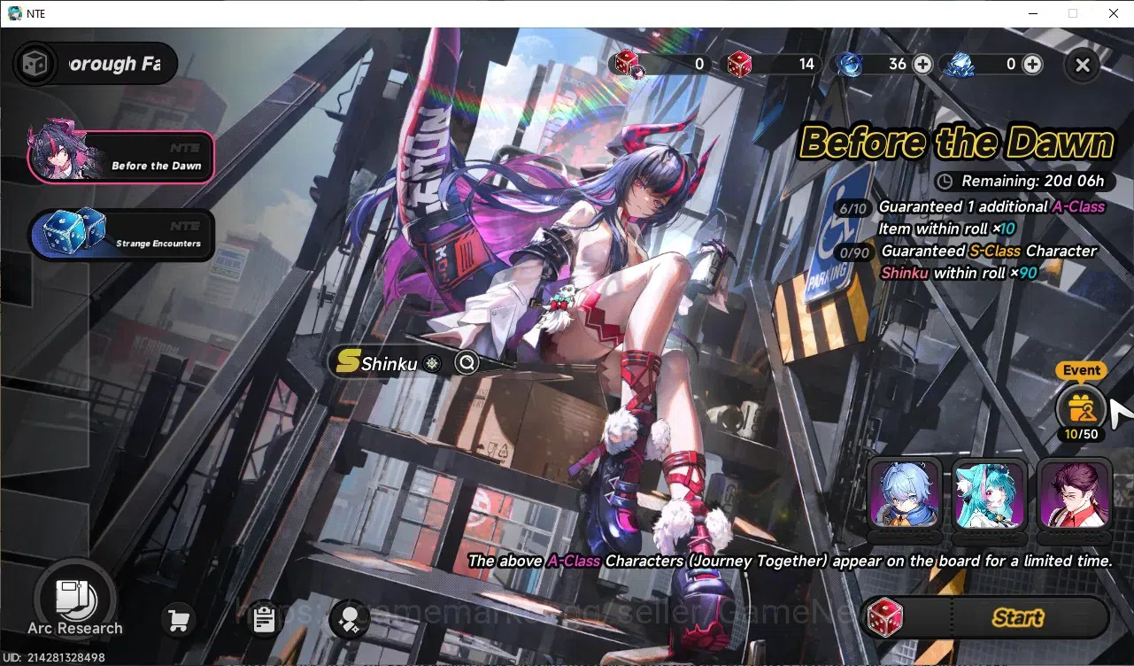 Neverness to Everness Accounts Global SEA|HL 9|TL 2|14 S.Dice|4 SSR [Shinku+Outfit,Nanally],Daffodill,Fadia|2 11