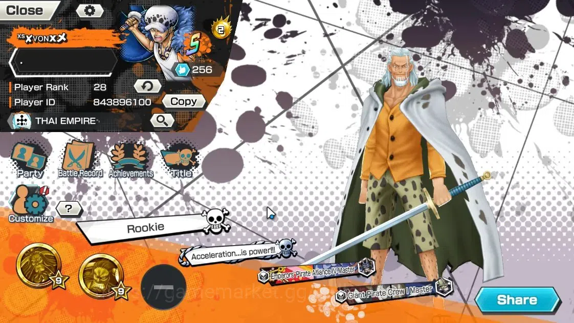 One Piece Bounty Rush Accounts Global |7 EX |T4E Luffy,AnMSK Borsalino,G5 Luffy,B image 2