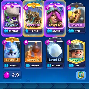 Clash Royale Others Trophy 8380 | Tower Skin 2 | Evo 6 : Skeleton, Bab image 1