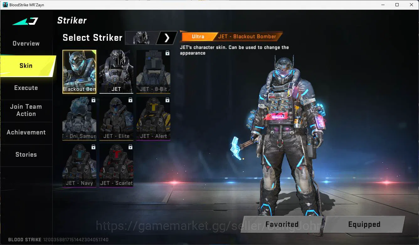 Blood Strike Accounts ASIA | ultra jet, ultra one handed axe, more detai image 3