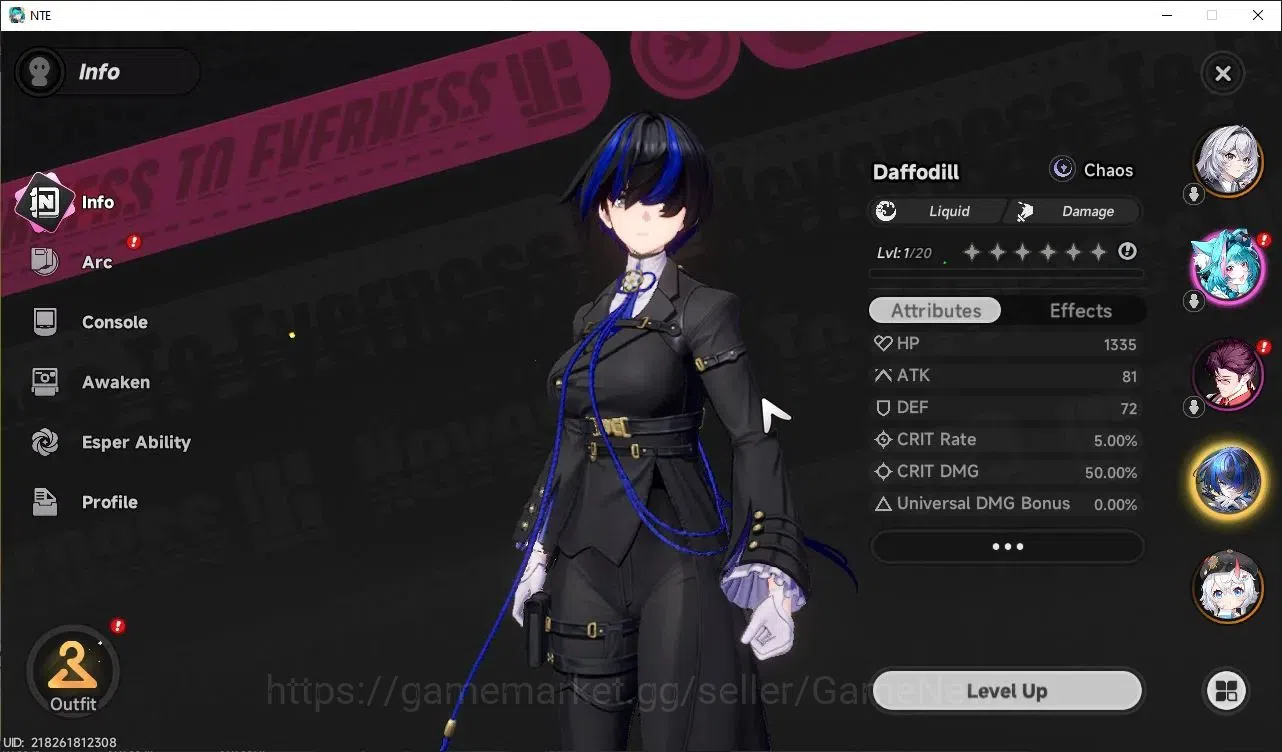 Neverness to Everness Accounts Global EU |HL 3| 3 SSR Hotori ,Daffodil, Sakiri + image 2
