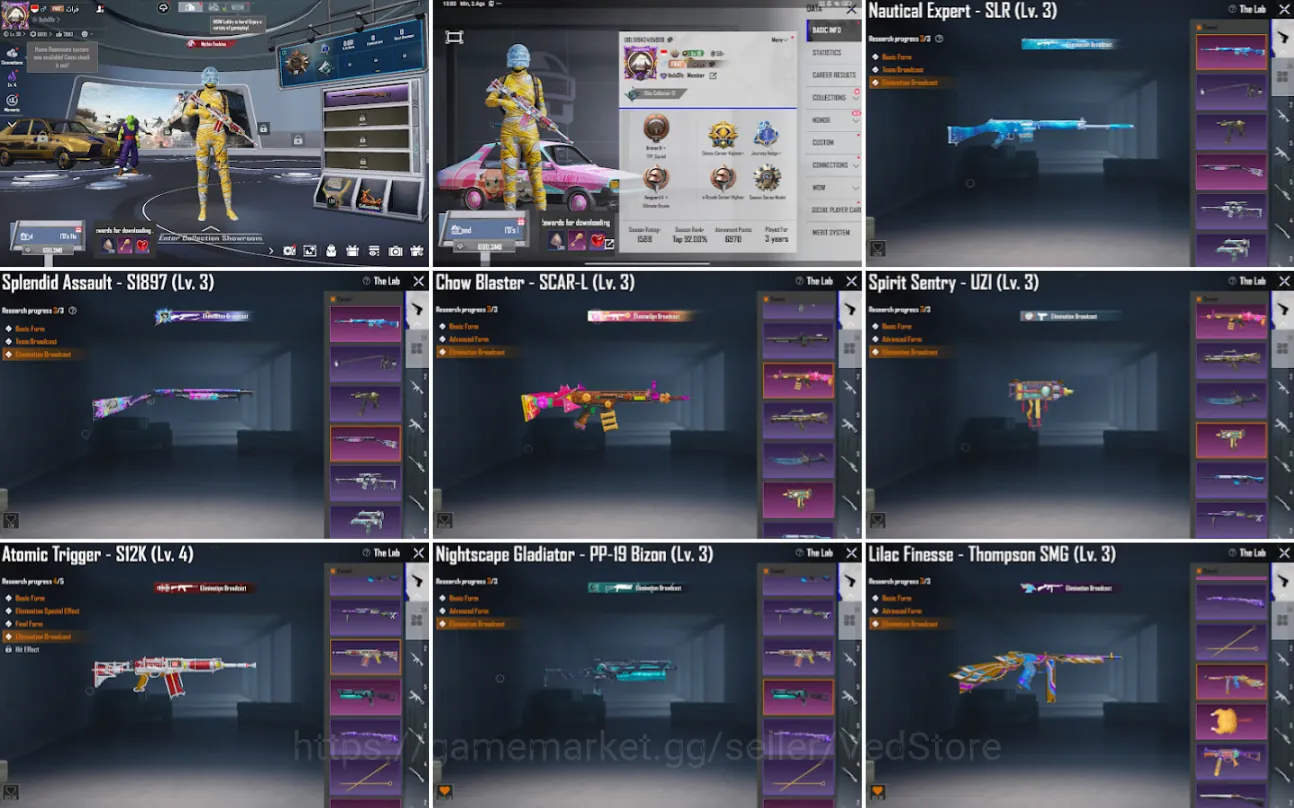 PUBG Mobile Accounts #57 | Lv 71 - 178 Set | S12K Atomic Trigger lv4 | M24 The Seven Seas lv4 | 24 Lab 11 Kill Mess 1