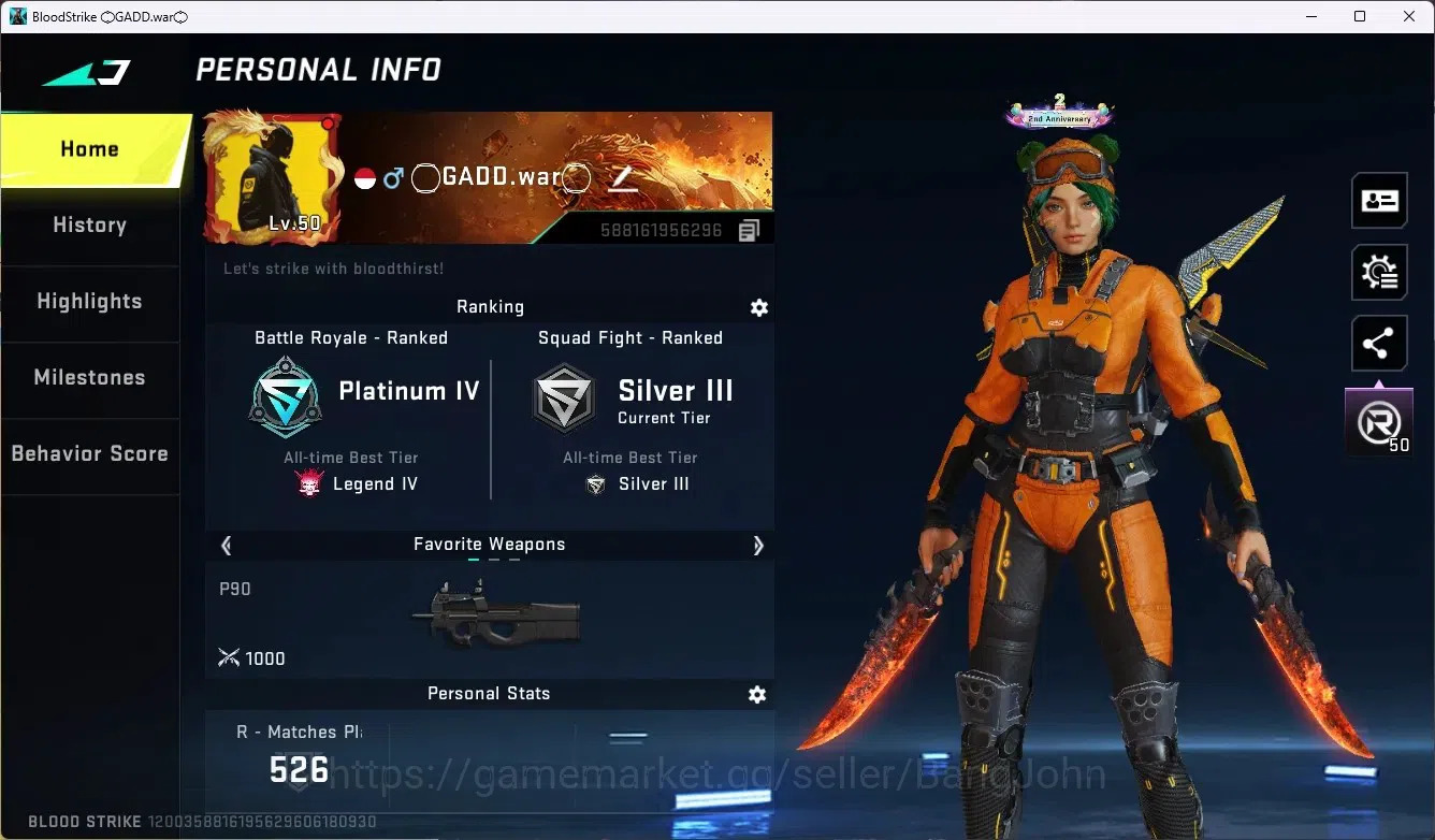 Blood Strike Accounts Others ASIA | Ultra Dual Blades-Perdition | 1 EVO: FAL | 7 Ultra Gun | 12 Legendary Gun |1 1
