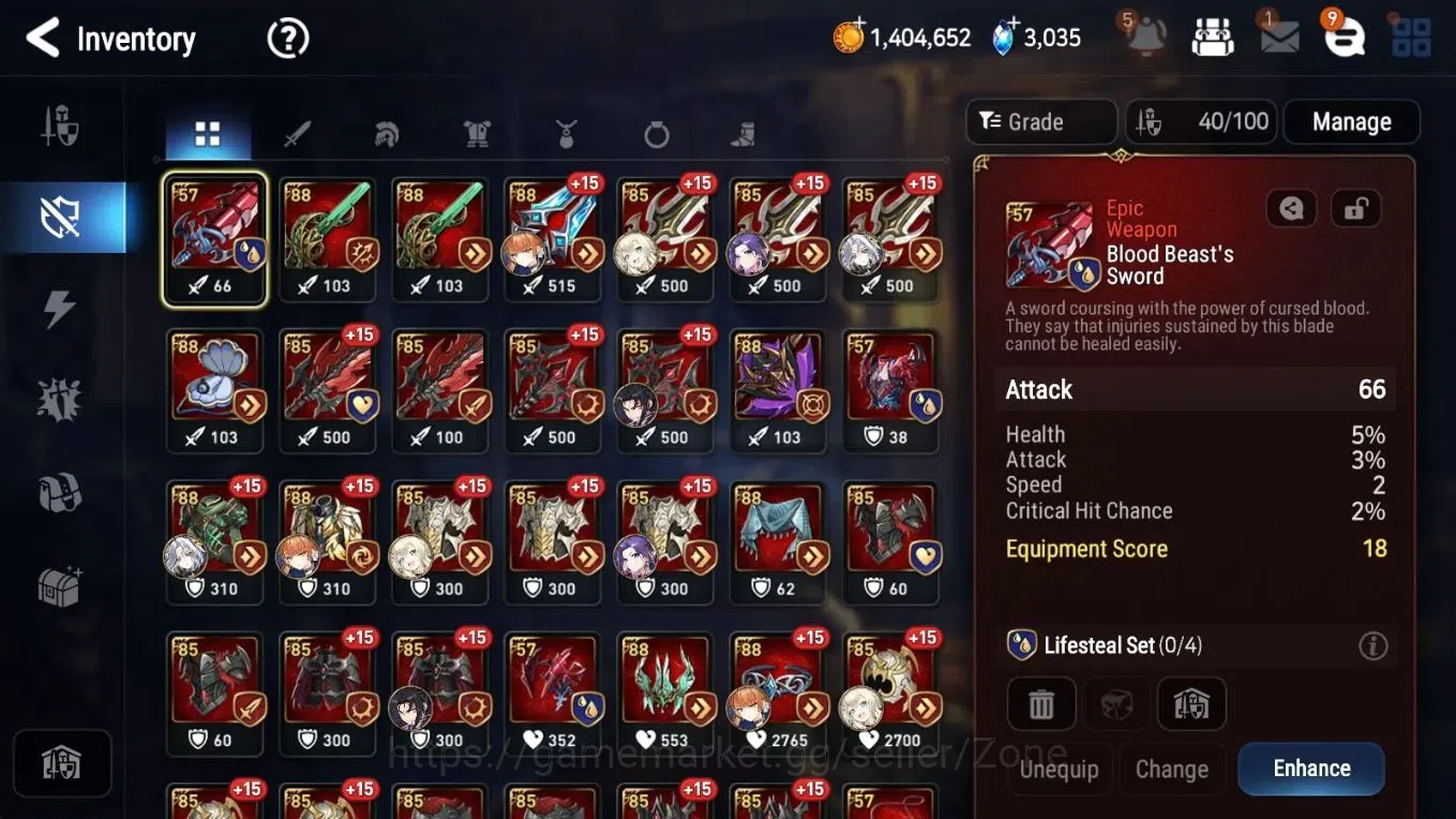 Epic Seven Accounts Starter Global Unverif|Starter|5ML (Belian, LCB, BWI, ADS, TML)|PoH+Bless ON|SS 3K|1.4M 10