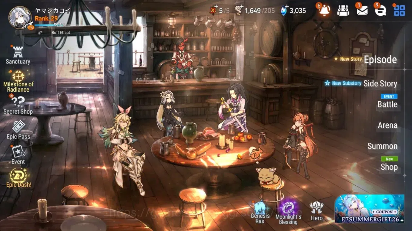 Epic Seven Accounts Starter Global Unverif|Starter|5ML (Belian, LCB, BWI, ADS, TML)|PoH+Bless ON|SS 3K|1.4M 8