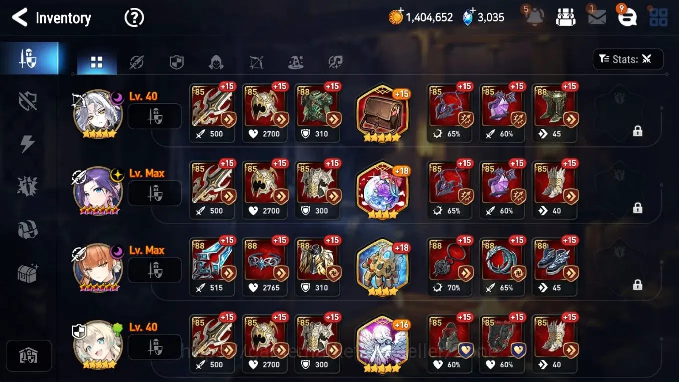 Epic Seven Accounts Starter Global Unverif|Starter|5ML (Belian, LCB, BWI, ADS, TML)|PoH+Bless ON|SS 3K|1.4M 9