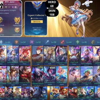 Mobile Legends: Bang Bang Accounts Smurf BEST OFFER | HERO 68 | SKIN 108 | FLORYN SANRIO | LUO YI CREATE | FANNY P.ACE
