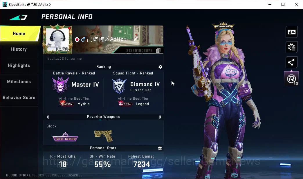 Blood Strike Accounts ASIA|ETERNAL ZERO-Odashadow|31 ULTRA M4A1,MP5,Gloc image 2