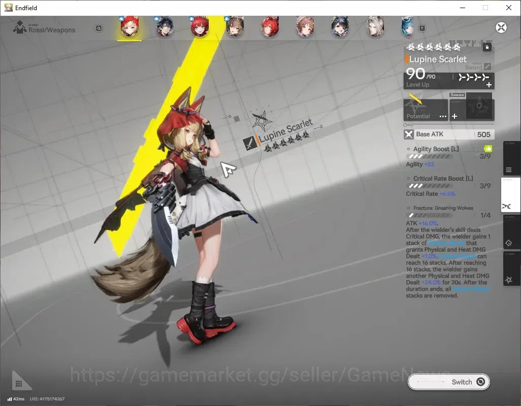 Arknights: Endfield Accounts ASIA|Lv56|8SSR(4Limited)+11*6WEP|[(Rossi,Laevatain image 3