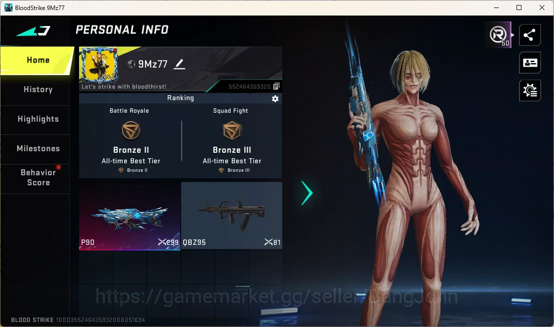 Blood Strike Accounts Others AMERIKA | EVO P90-Maestro Lv.2 | 1 Limited Striker HANK - JuegaGerman | Check SS BS2611B 1