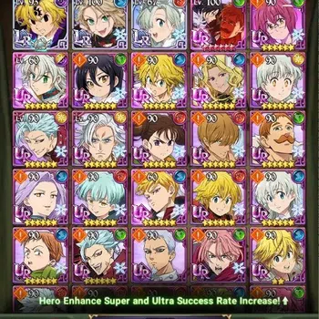 The Seven Deadly Sins: Grand Cross Accounts Endgame ASIA|1,2M Power|192 Dm|3LR+6UR|Collab: Full Gachiakuta|CodeOnly(SDS772Z)