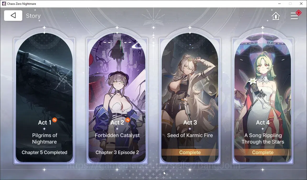Chaos Zero Nightmare Accounts ASIA|Lv.54|10 SSR,Haidemarie EM1+Sign,Tenebria+Sign,Hugo,Nine 10