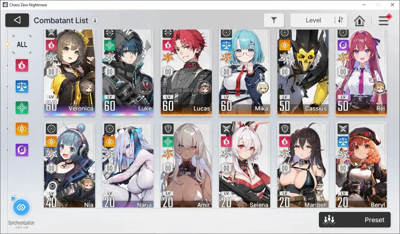 Chaos Zero Nightmare Accounts ASIA|Lv.54|10 SSR,Haidemarie EM1+Sign,Tenebria+Sign,Hugo,Nine 12