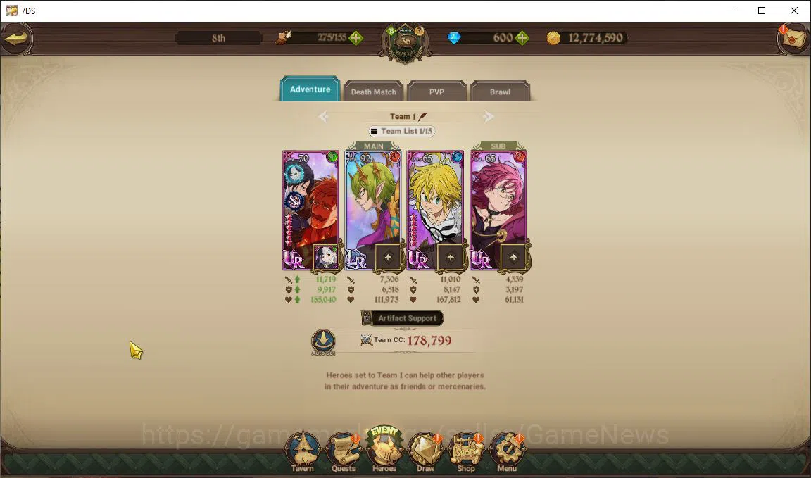 The Seven Deadly Sins: Grand Cross Accounts Midgame Global|1,5M CC|600 DM|1 LR+6 6