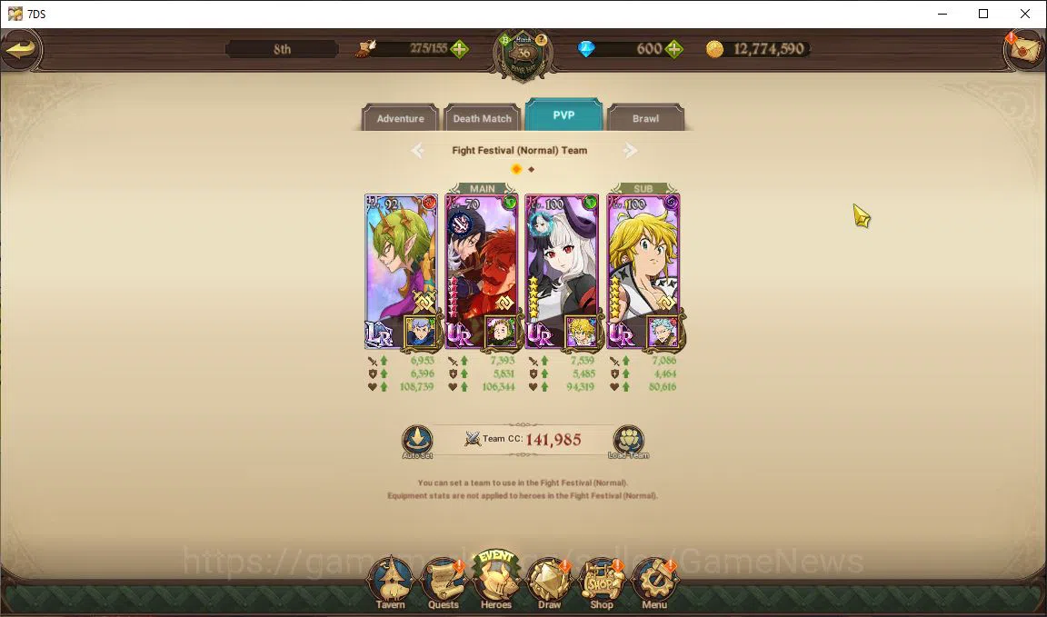 The Seven Deadly Sins: Grand Cross Accounts Midgame Global|1,5M CC|600 DM|1 LR+6 7