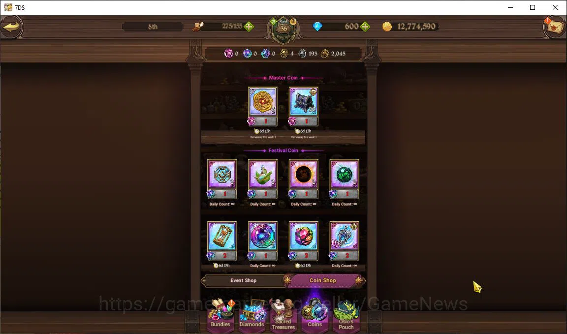 The Seven Deadly Sins: Grand Cross Accounts Midgame Global|1,5M CC|600 DM|1 LR+6 8
