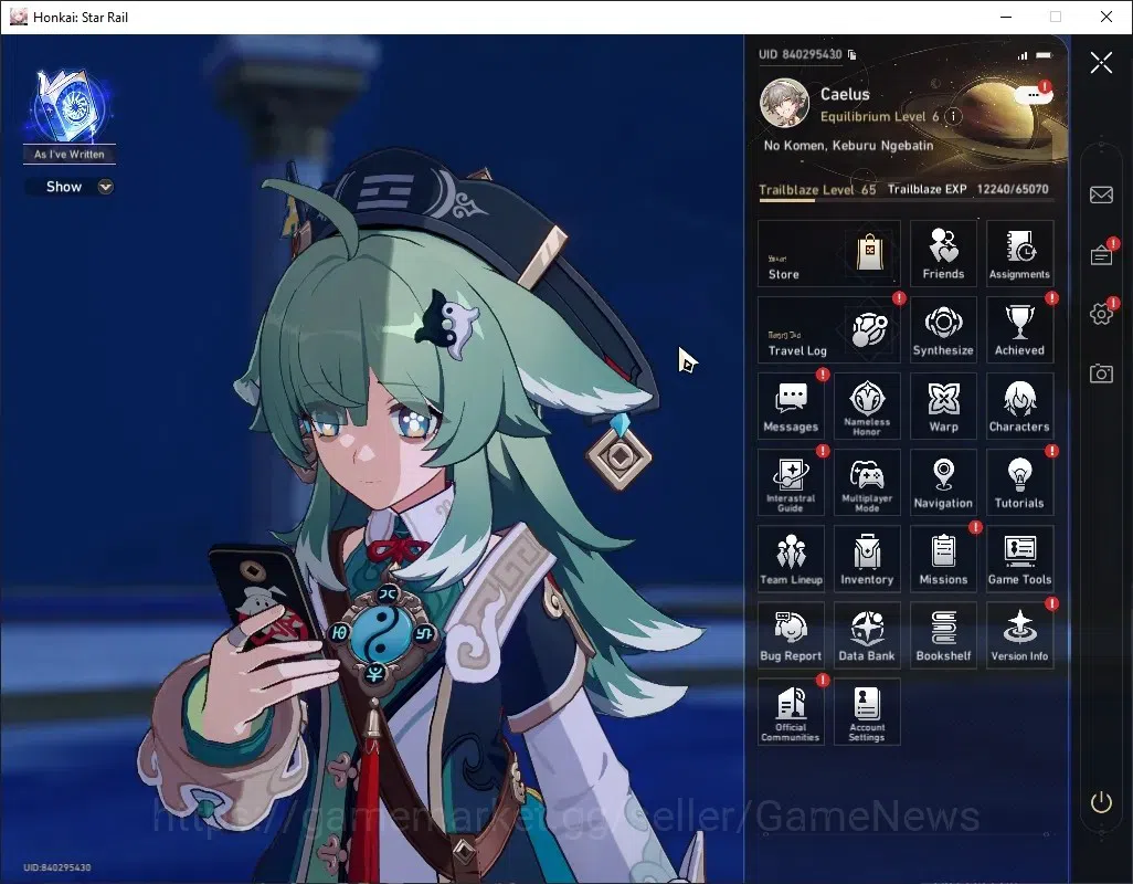 Honkai Star Rail Accounts Mid Game Asia|TL 65|9 Limited|6,2k Jade|(HimeNova,Saber,Gilgamesh E1,Danheng PT)+Sign 1