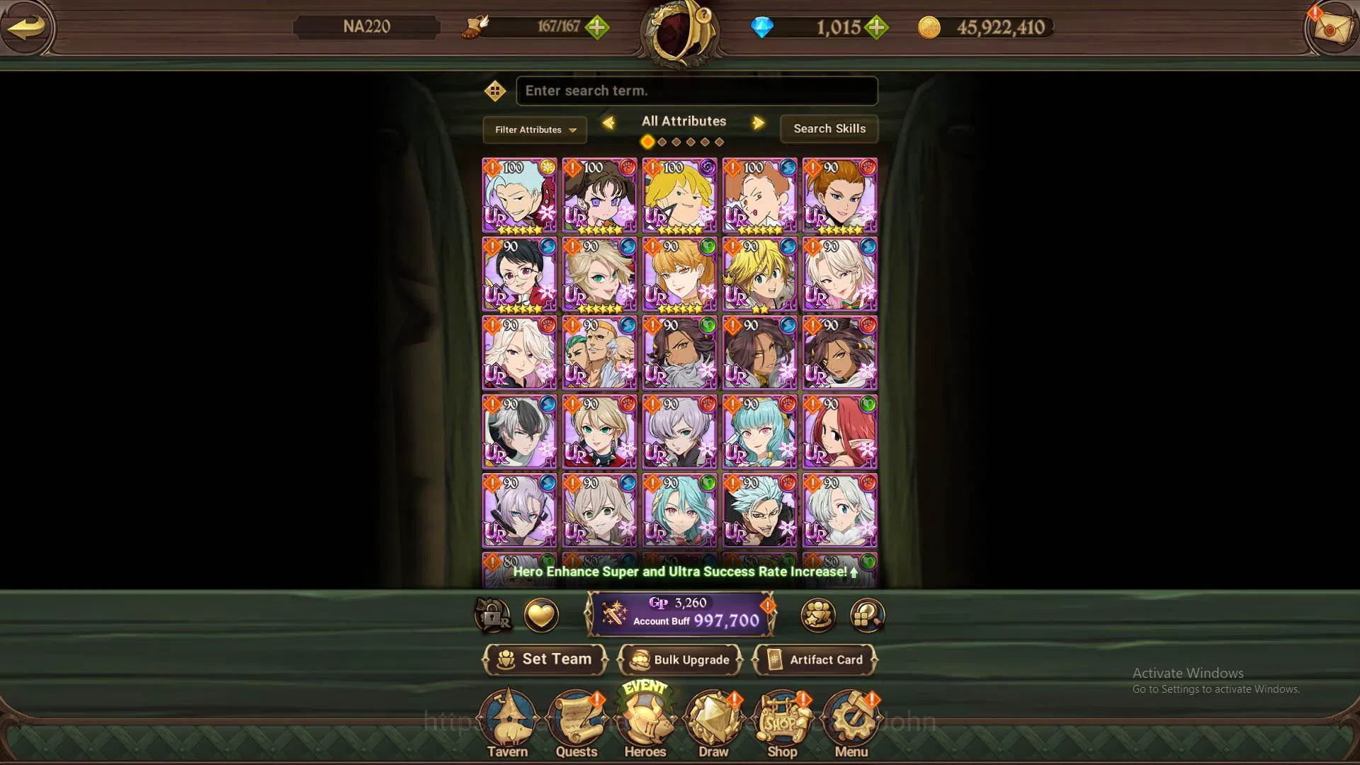 The Seven Deadly Sins: Grand Cross Accounts Others GLOBAL|997K CC|DM 1.015|3 UR Oppressor DK,Despair Mael,DK 2
