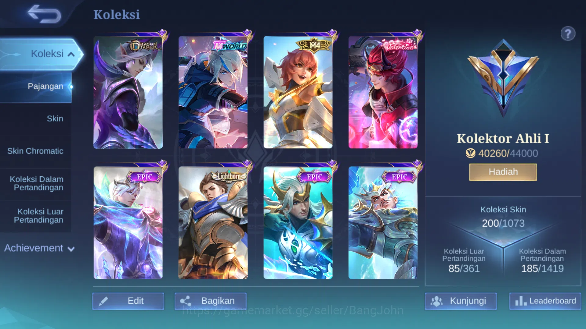Mobile Legends: Bang Bang Accounts Hero 128 | Skin 203 | M World Ling | Dragontamer L image 11