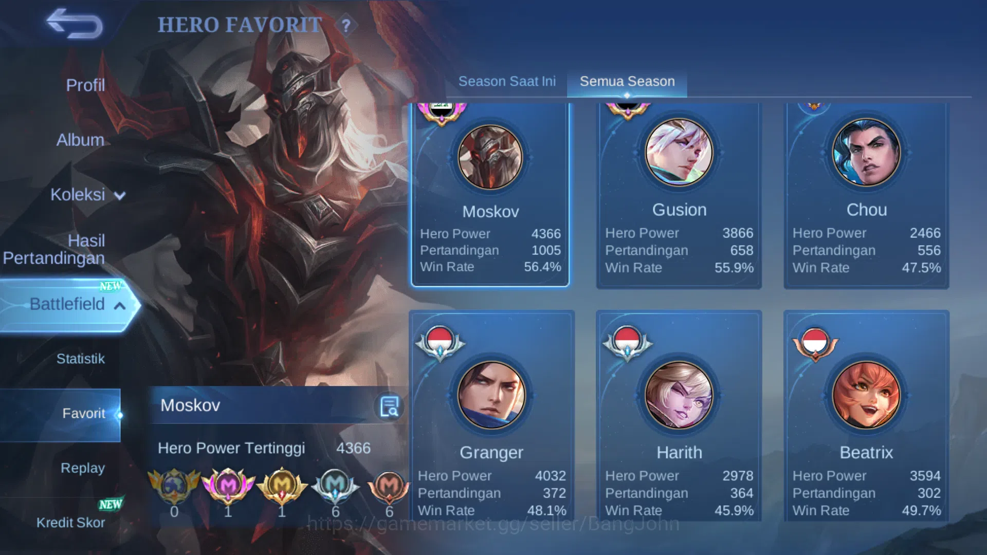 Mobile Legends: Bang Bang Accounts Hero 128 | Skin 203 | M World Ling | Dragontamer L image 17