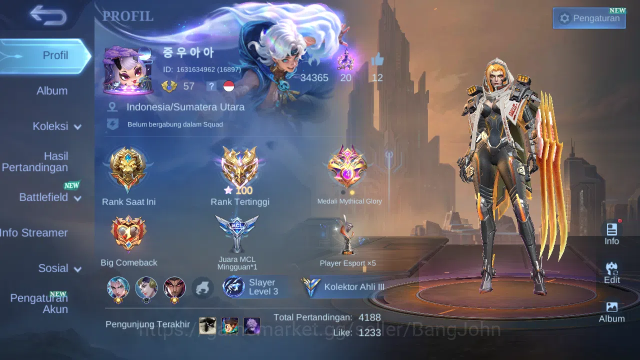 Mobile Legends: Bang Bang Accounts Hero 104 Skin 145 | CC Natalia | Epic balmond, har image 1